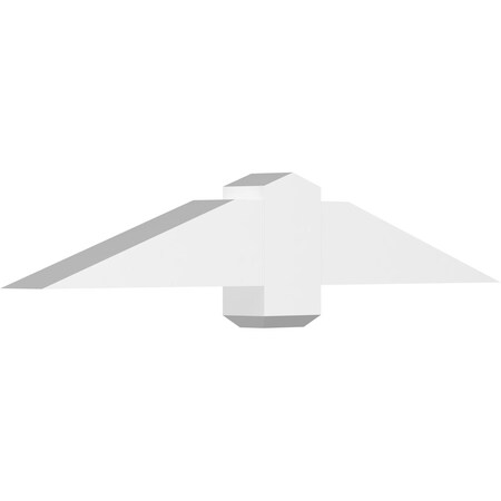 Ekena Millwork Eugene Architectural Grade PVC Gable Bracket, 48"W x 8"H x 4"D x 6"F, 4/12 Pitch GBP048X08X0406EUG00